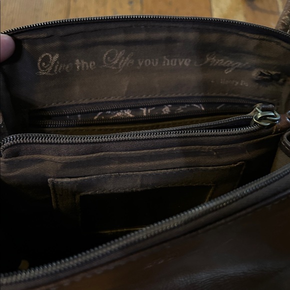 Women's STS Ranchwear brown genuine leather baroness classic crossbody bag purse - Picture 4 of 8